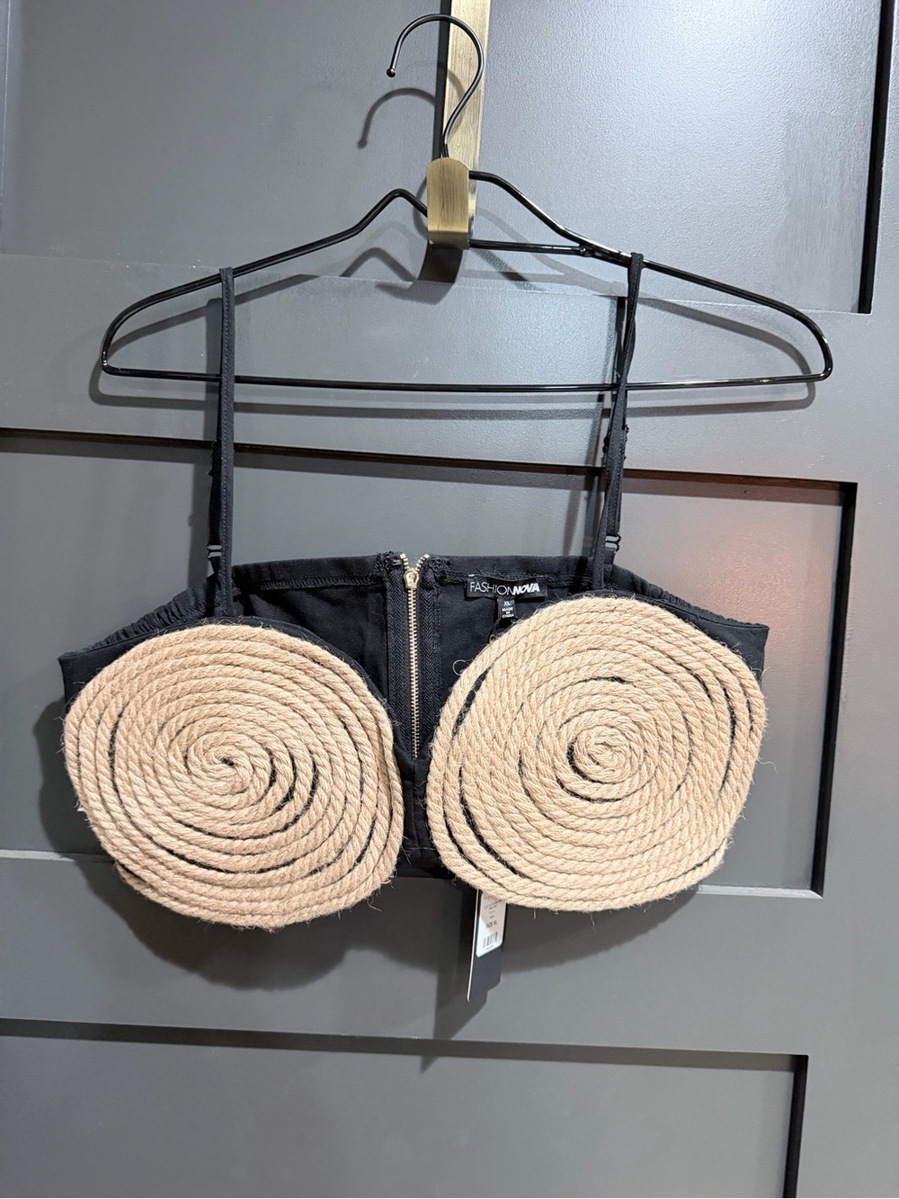 Fashion Nova NWT XL Rope Spiral Bustier Crop Top
